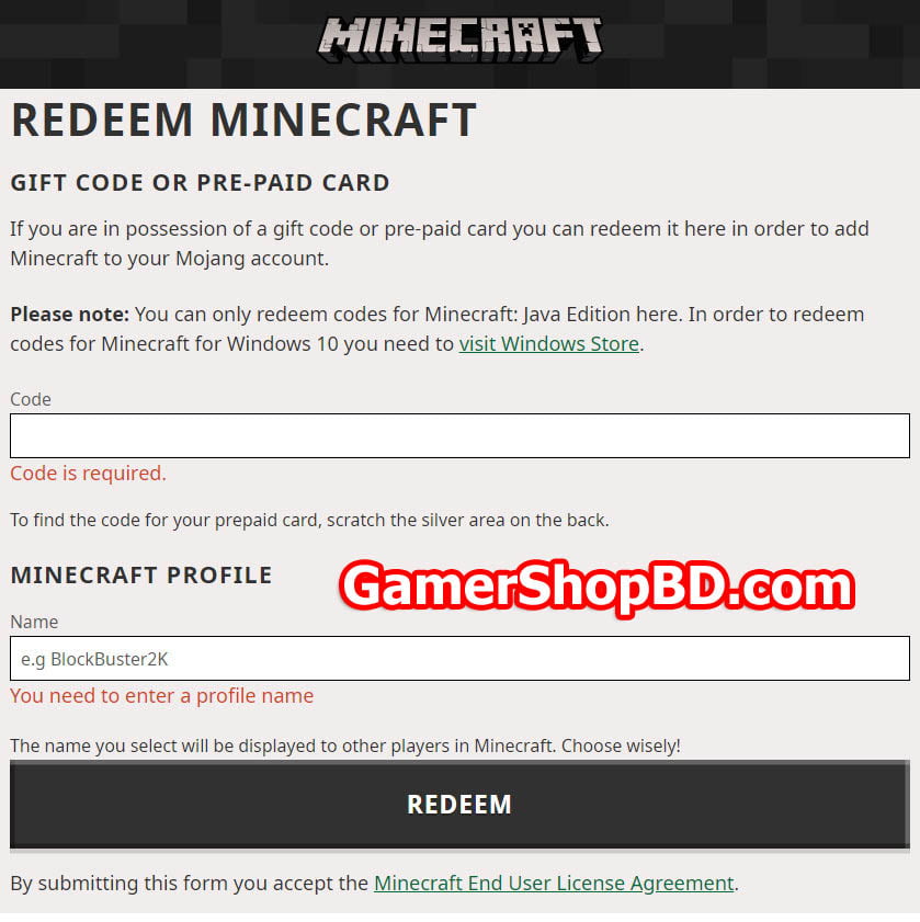 Minecraft Redeem Code Free 2021