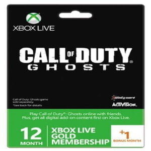12 + 1 MONTH XBOX LIVE GOLD MEMBERSHIP - CALL OF DUTY GHOSTS BRANDED (XBOX ONE/360)