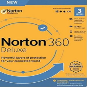 Norton 360 Deluxe - (3 Devices, 1 Year) - Symantec Key EUROPE