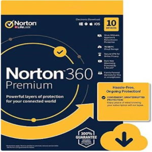 Norton 360 Premium + 75 GB Cloud Storage - (10 Devices, 1 Year) - Symantec Key EUROPE